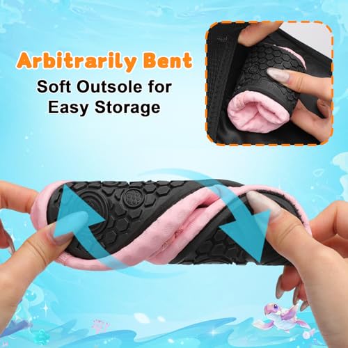 Image of LeIsfIt Kids Water Shoes Girls Boys Quick Dry Aqua Socks Breathable Swim Shoes Non-Slip Barefoot Socks for Beach Surf