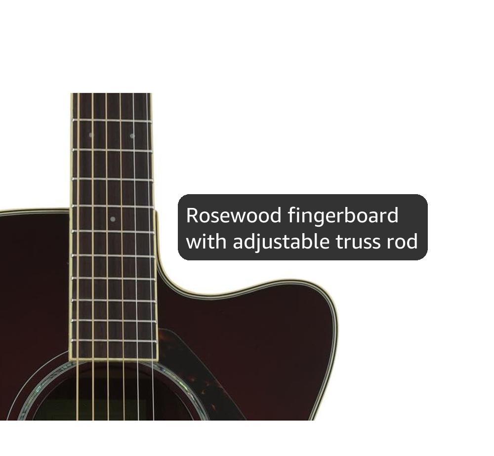 Yamaha FSX830C Small Body Solid Top Cutaway Acoustic-Electric Guitar, Rosewood Body, Concert, Brown Sunburst