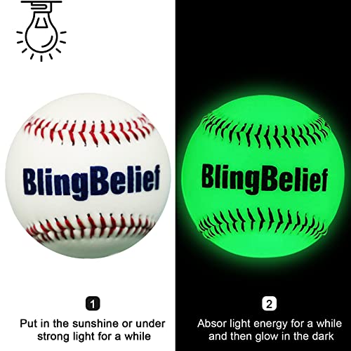 Image of Super Bright Glow in The Dark Baseball,Soccer Ball,Volleyball,Football, Light Up Luminous Baseball, Official Size and Weight Football, Recreational Use Practice Volleyball