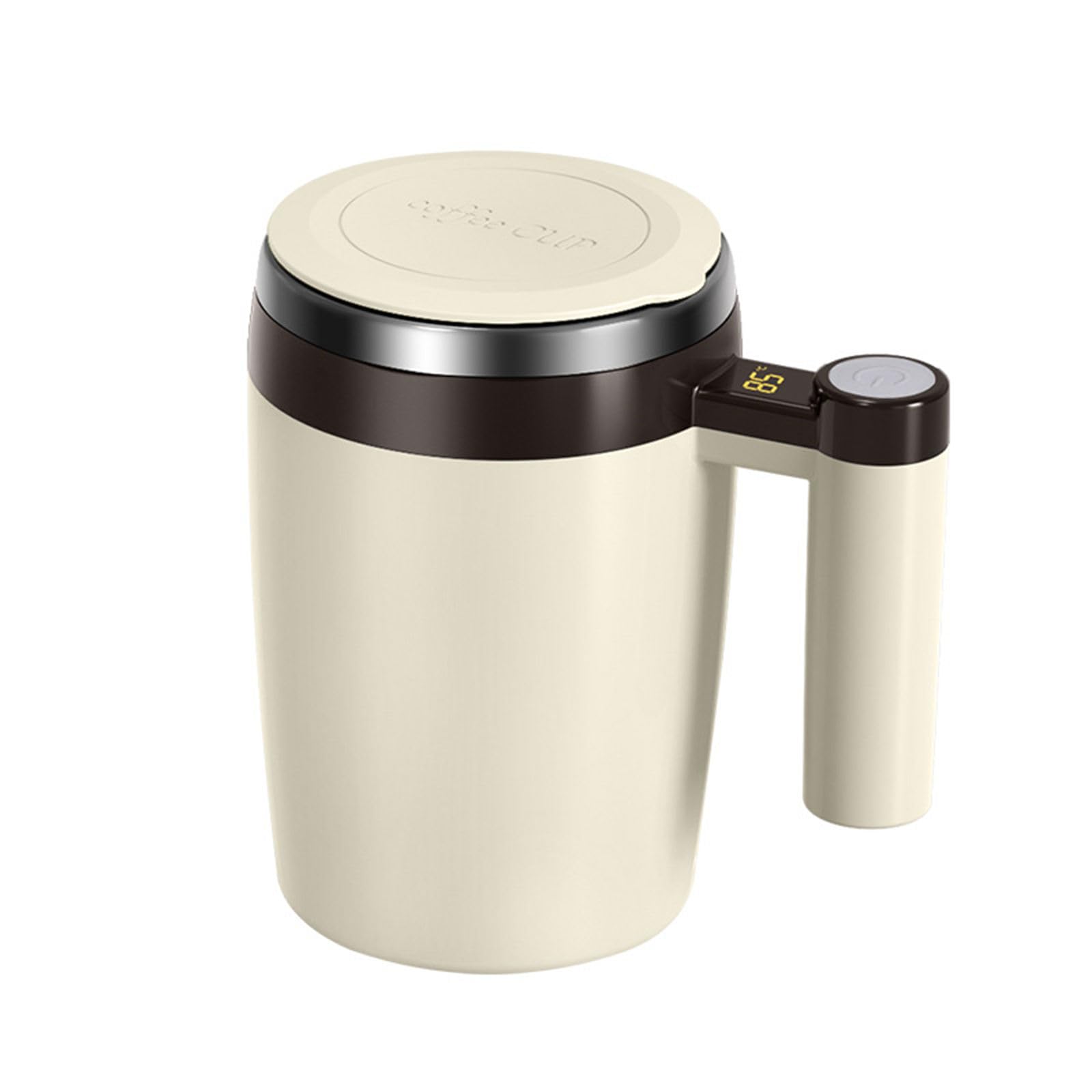 Buxuaaaa Coffee Stirring Mug Rechargeable Automatic Mixing Cup with Digital Temperature Display Drink Mixer Automatic Mixing Mug