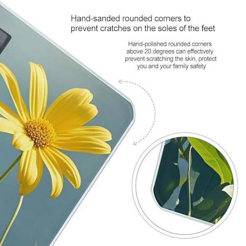 Báscula Digital de Baño Amarilla con Flores y Hojas miniatura 4