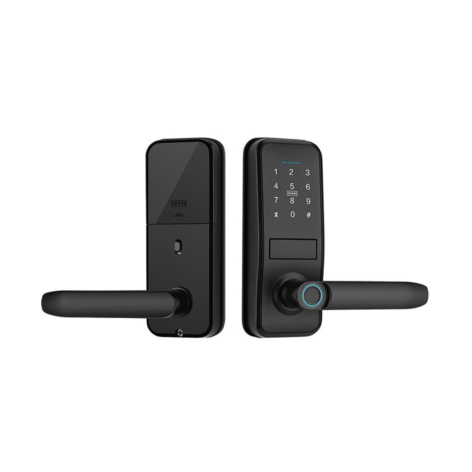 JVDDI Smart Door Handle, Smart Biometric Fingerprint Door Lock Electronic Set Fingerprint/Password/Card Unlock