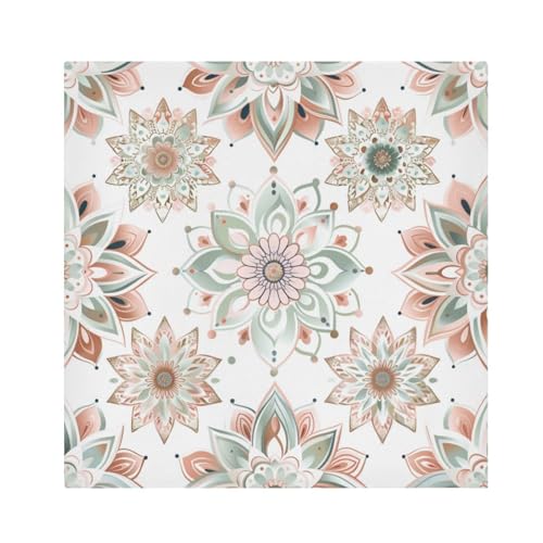 Servilletas de Tela Boho Flores Mandala 20x20 in Set 6 miniatura 1