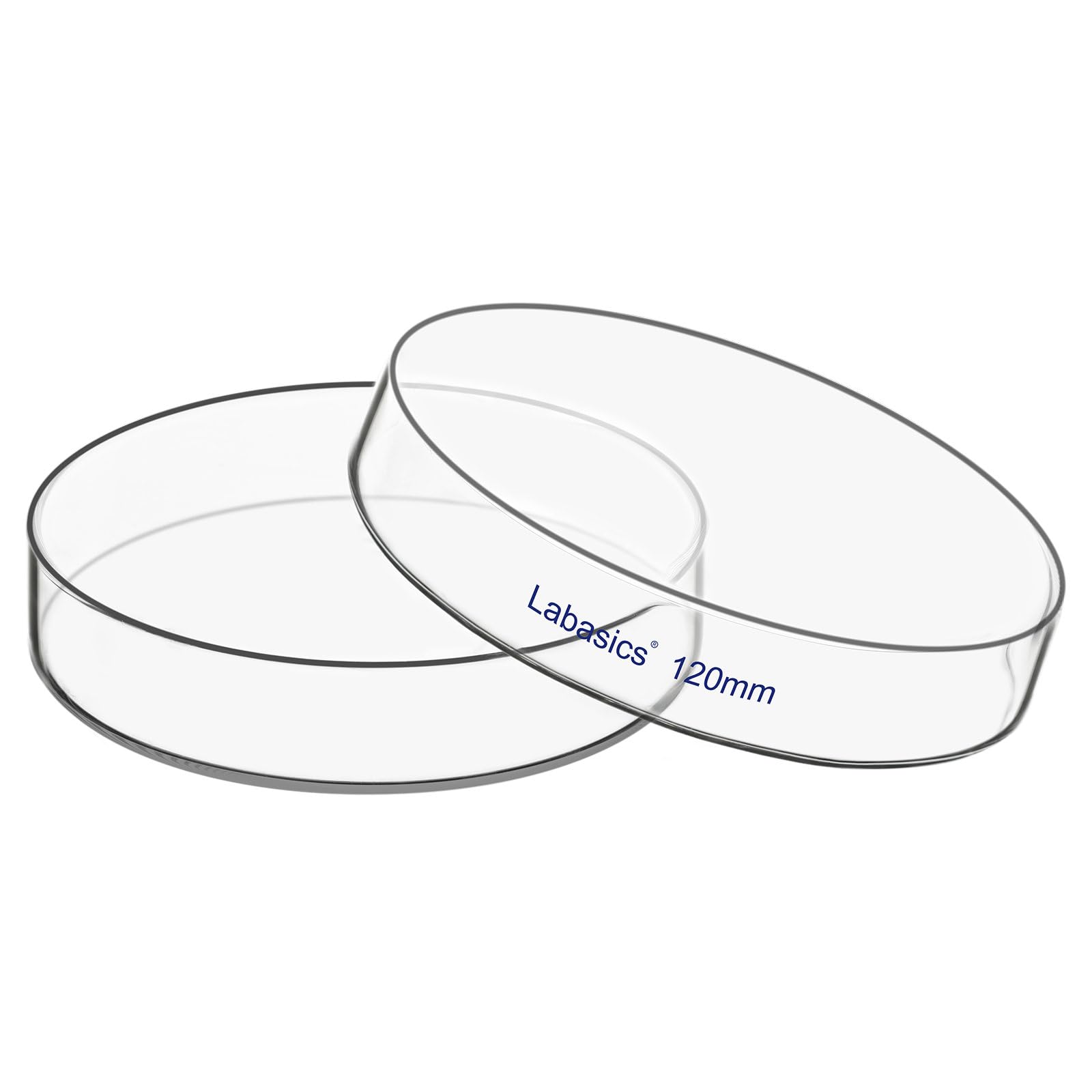 Labasics Piastra Petri con Coperchio, Vetro Borosilicato, Alta Trasparenza per Uso di Laboratorio, Ideale per Esperimenti Scientifici, Diametro 120 mm, 1 Pezzo