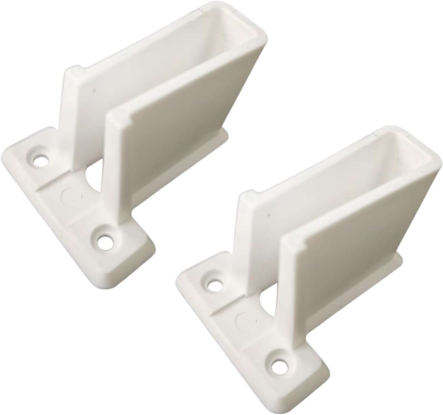4 Pcs White Plastic Wire Shelf End Brackets with Fasteners for Wall-Mounted Closet Shelves