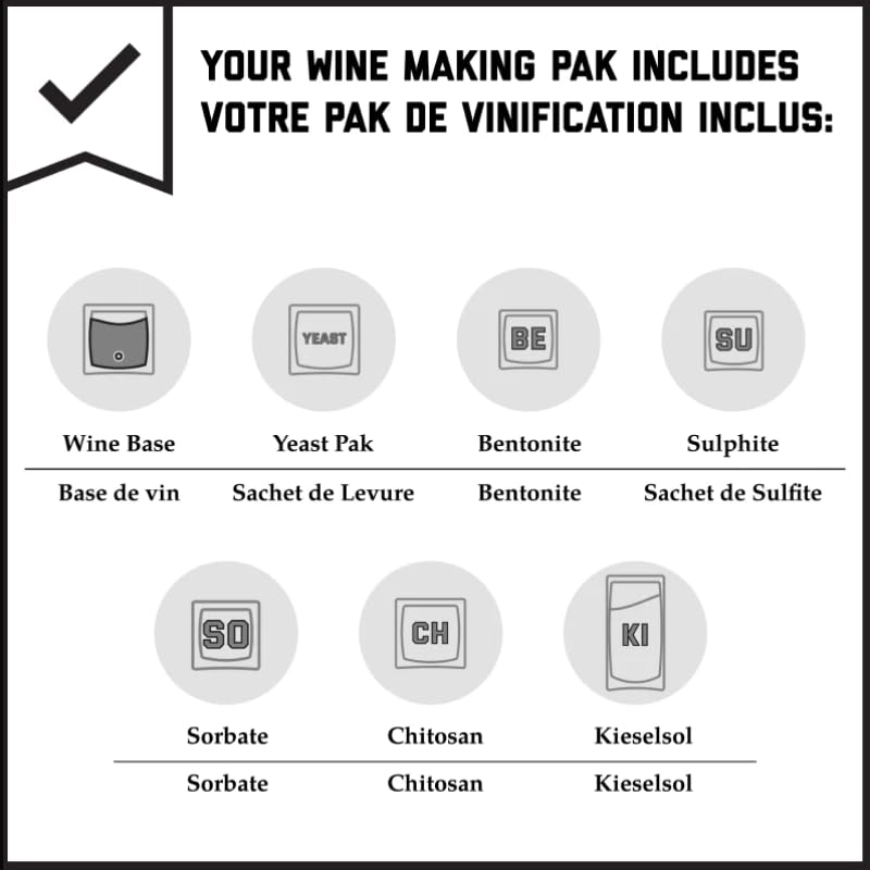 Fontana Italian Sangiovese Wine Kit Ingredients - 6 Gallon DIY Kit - Makes 30 Bottles of Wine