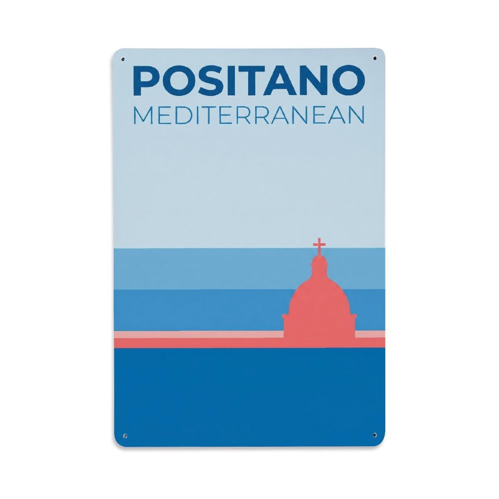 Vintage Travel Positano Italy Horizon Metal Tin Sign