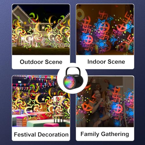Image of Pick Ur Needs LED Diwali Projector Light with Swastik & Star Patterns | USB Powered Rotating Projection Lamp for Home, Party & Festival Decoration | Adjustable Angle, Eye Lens Design, Energy Efficient