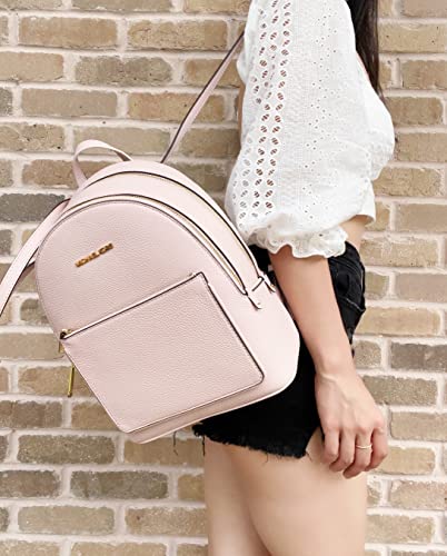 Michael Kors Adina Kenly Backpack Powder Blush Pink Pebbled Leather