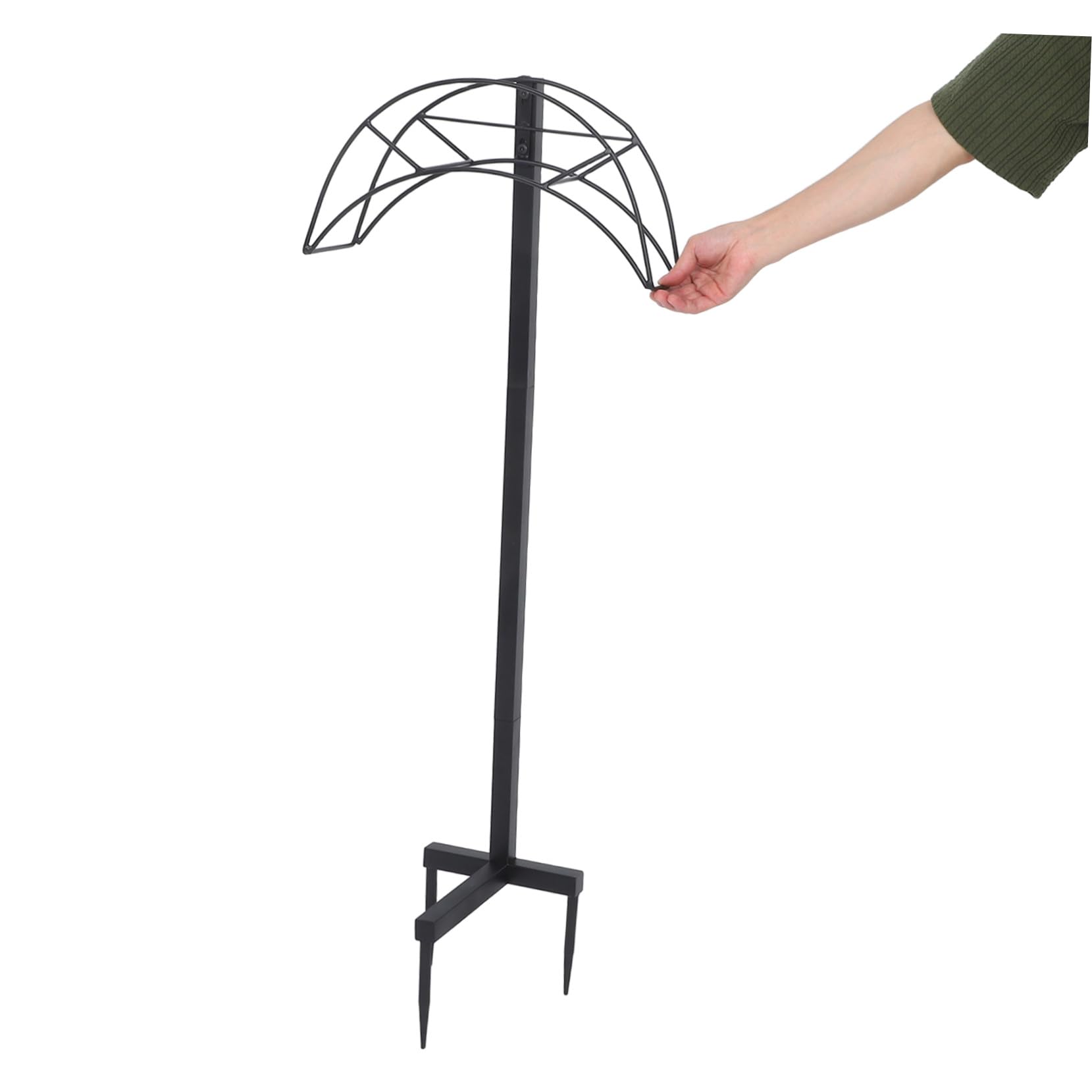 Soporte de Manguera Jardín Negro de Hierro para Patio | Instalación Sencilla, Ayuda a Ordenar el Espacio y Evita Enredos, Apto para Balcones y Exteriores