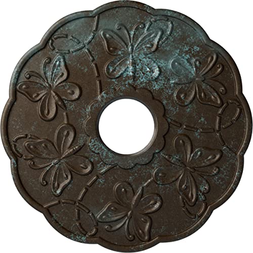 Image of Ekena Millwork CM17TSBBSDecorative Ceiling Medallions Modeled After Original Historical Patterns & Designs, Bronze Blue Patina