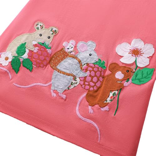 Toddler Girl Summer Short Sleeve Easter Dress Cotton Casual Jersey Shirt Playwear Applique Dress4