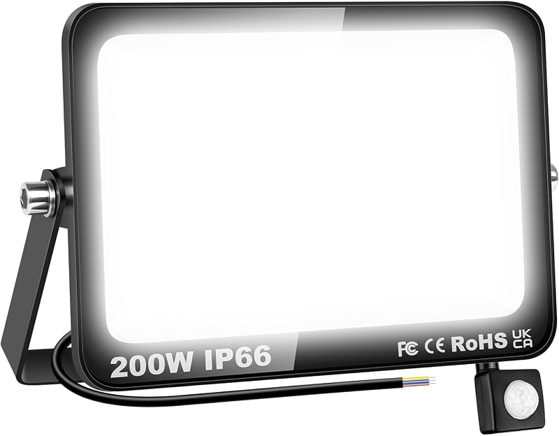 Willpower 200W 20000 lm LED reflektor mozgásérzékelővel, 6000K hideg fehér, IP66 vízálló