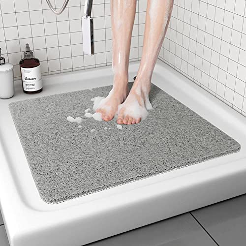 Duschmatte rutschfest,54x54cm Duschwannenmatte mit Ablauflöchern schimmelresistent PVC Duscheinlage Quadratisch für sicheren Halt in der Dusche Massage Duschmatten Cover