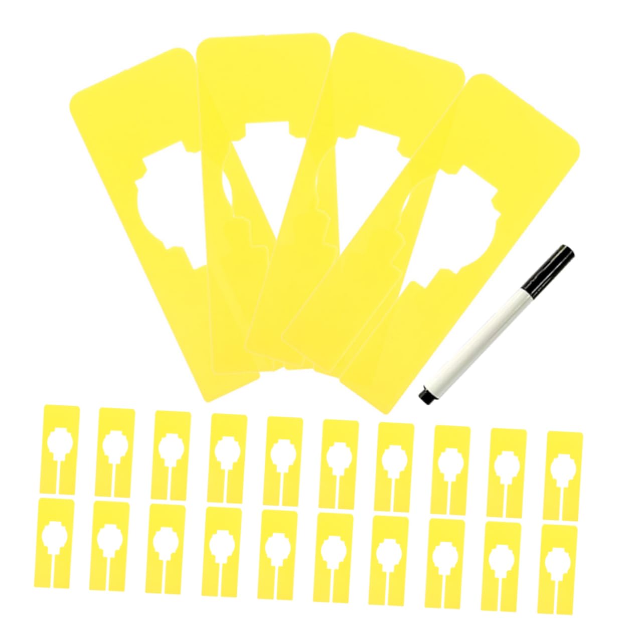 Cabilock 30PCS Closet Rack Dividers Writable Markers for Efficient Clothing Organization Hanger Separators for Home and Retail Use with Marking Pen