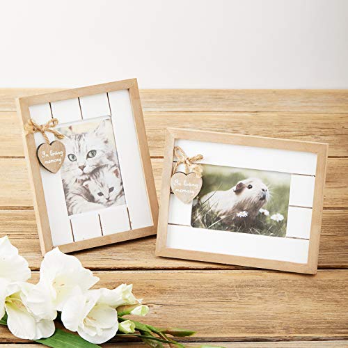 Rustikaler Holz-Fotorahmen für Haustiere, mit Herz-Verzierung, Portraitausrichtung – Bild 8