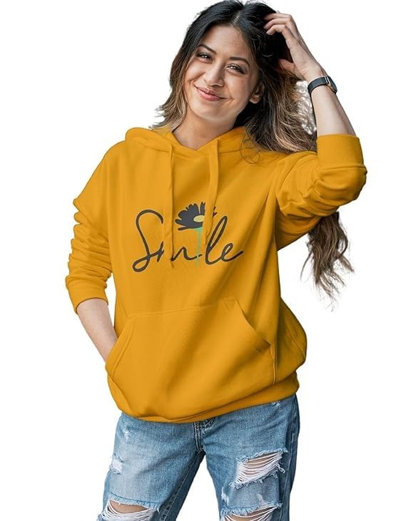 Image of Women's Printed Fleece Hoodie Sweatshirt | Soft Warm Winter Hooded Top for Women & Girls