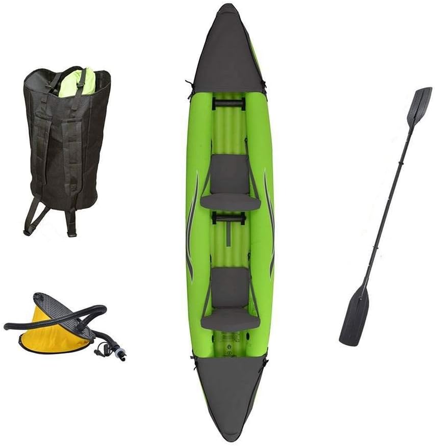 Stinger 4 OTF-4252PK Inflatable Two-Person Sport Kayak with Rotatable Paddle, 425-Pound Capacity