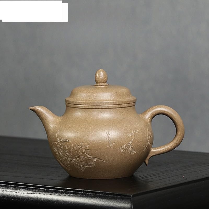 Théière en Argile Violette 240 ML, fabriquée à la Main, avec Filtre en Terre Crue et en minerai Brut. Service à thé Zisha. Théière, cafetière, infuseur à thé en Vrac.