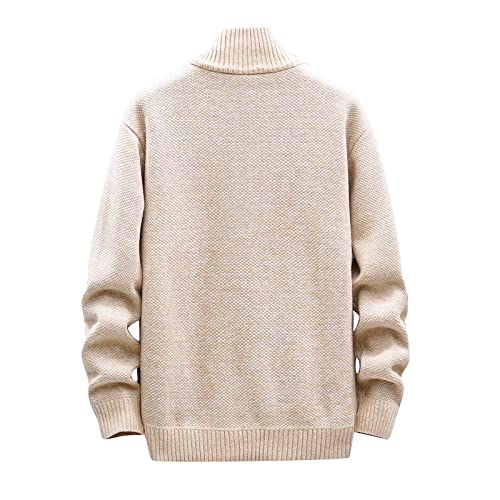 Mens Lightweight Sweaters Zip Up Stand Collar Cardigan Sweater Knitwear with Pockets Sweater Cardigan, XL-4XL4