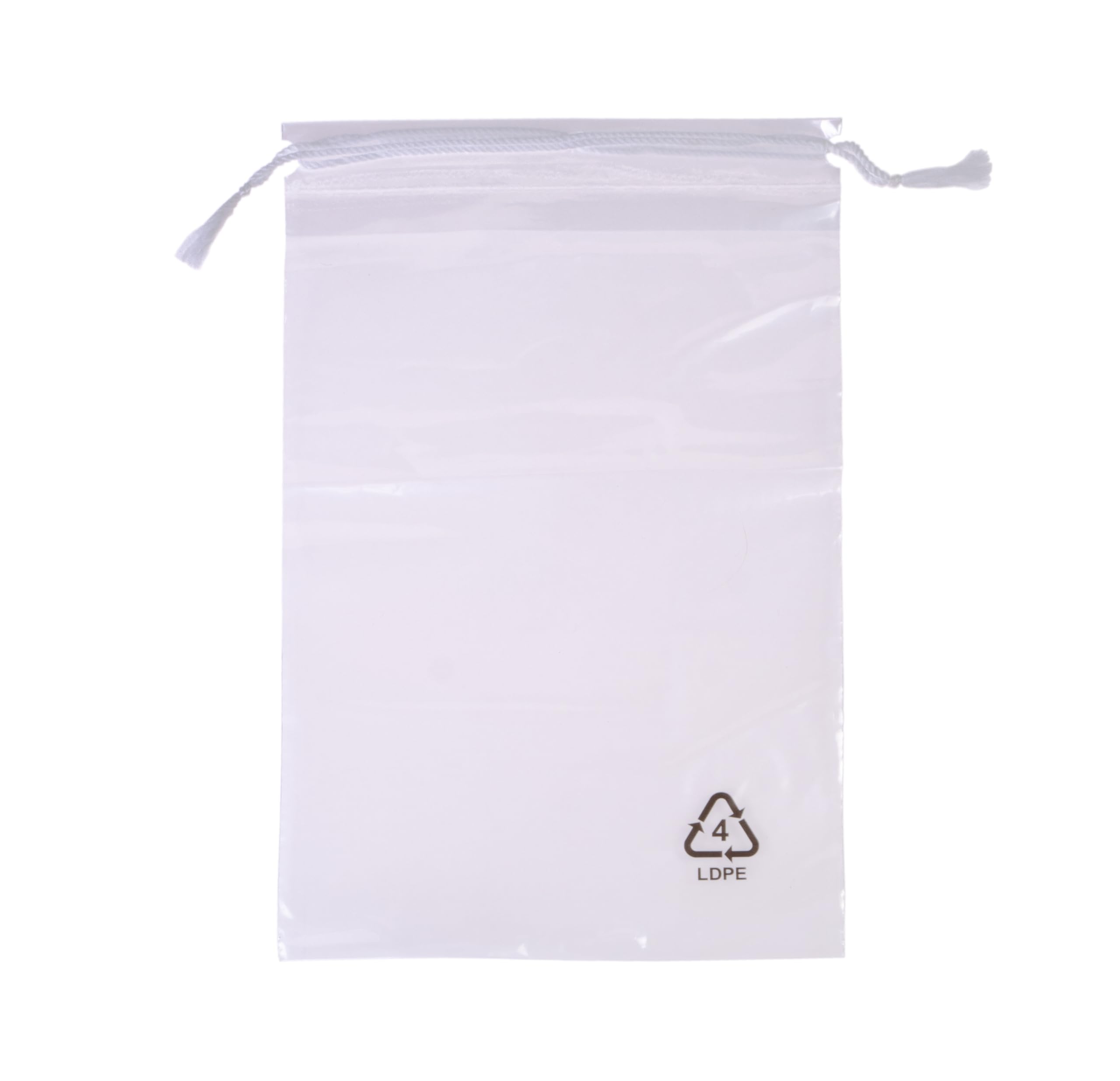 HeiZip Kordelzugbeutel 250 x 370 mm, 1000 Stück, Wiederverschließbarer Beutel mit Kordelzug, Plastikbeutel, Verschlussbeutel, Verpackungsmaterial 50 µm/my, PE Beutel