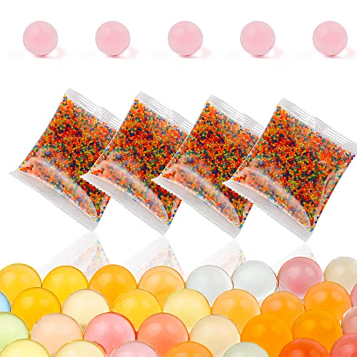 32000 Perlas de Agua, AMONENZ 6 Colores Resina Bolas Hidrogel, No Tóxico y Ecológico, 7-8mm Diámetro Después de Remojo, para Rellenar Jarrones Transparentes Cover
