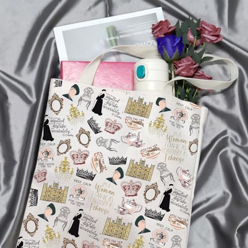 TV Show Inspired Gift V. Crawley Quote Inspired Gift TV Show Merchandise Zipper Pouch Makeup Bag for Fans Women (Down TV Pattern Tote)3