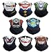 Eytan 8 Pcs Different Skull & Clown Face Mask Headwear - Wear As Sports Tube Skeleton Joker Face Shield, Multifunctional Seamless Bandana & Headbands