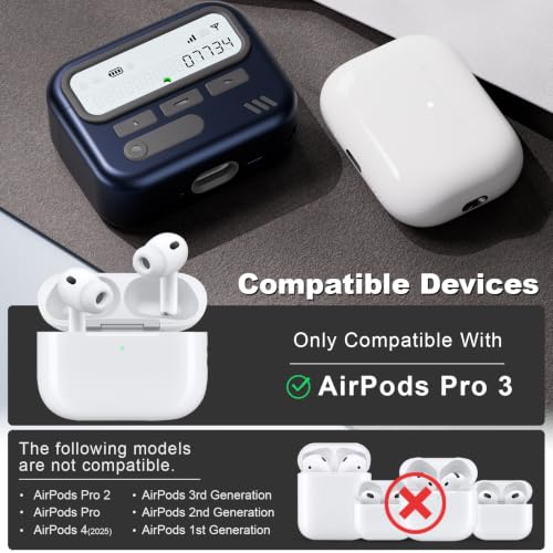 Image of for AirPod Pro 3 Case with Safty Lock,Retro Inspired Pager Style(Deep Blue)