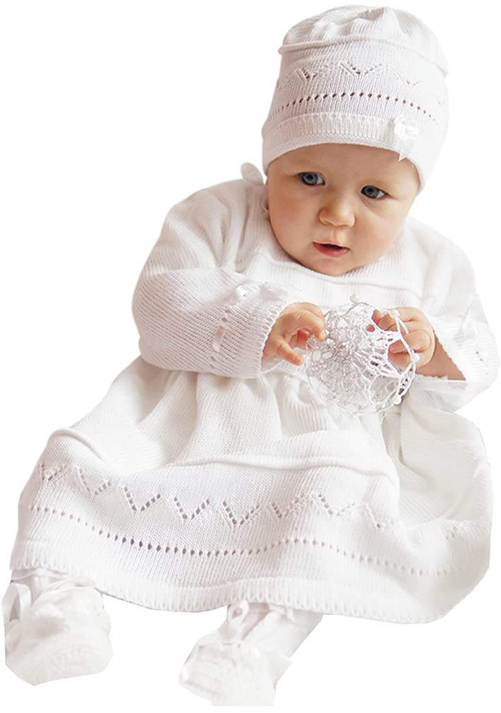 Babykleid Taufkleid Strickkleid Festkleid Mädchen Baby Taufe Kleid gestrickt