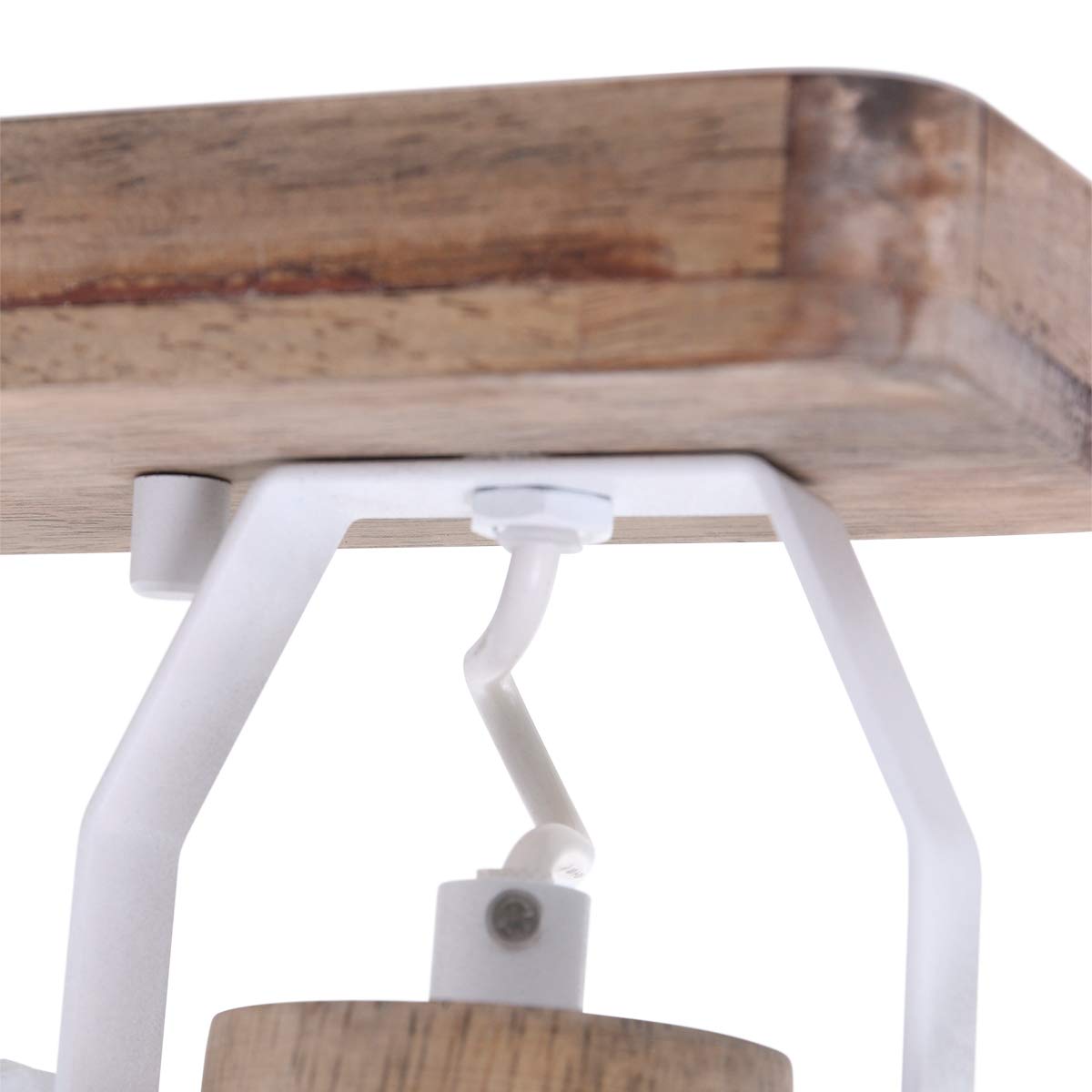 Steinhauer Lampada da soffitto 2 Spot 7969W Lampada da parete Vintage E27 Rustico Legno Metallo Spot Marrone Bianco