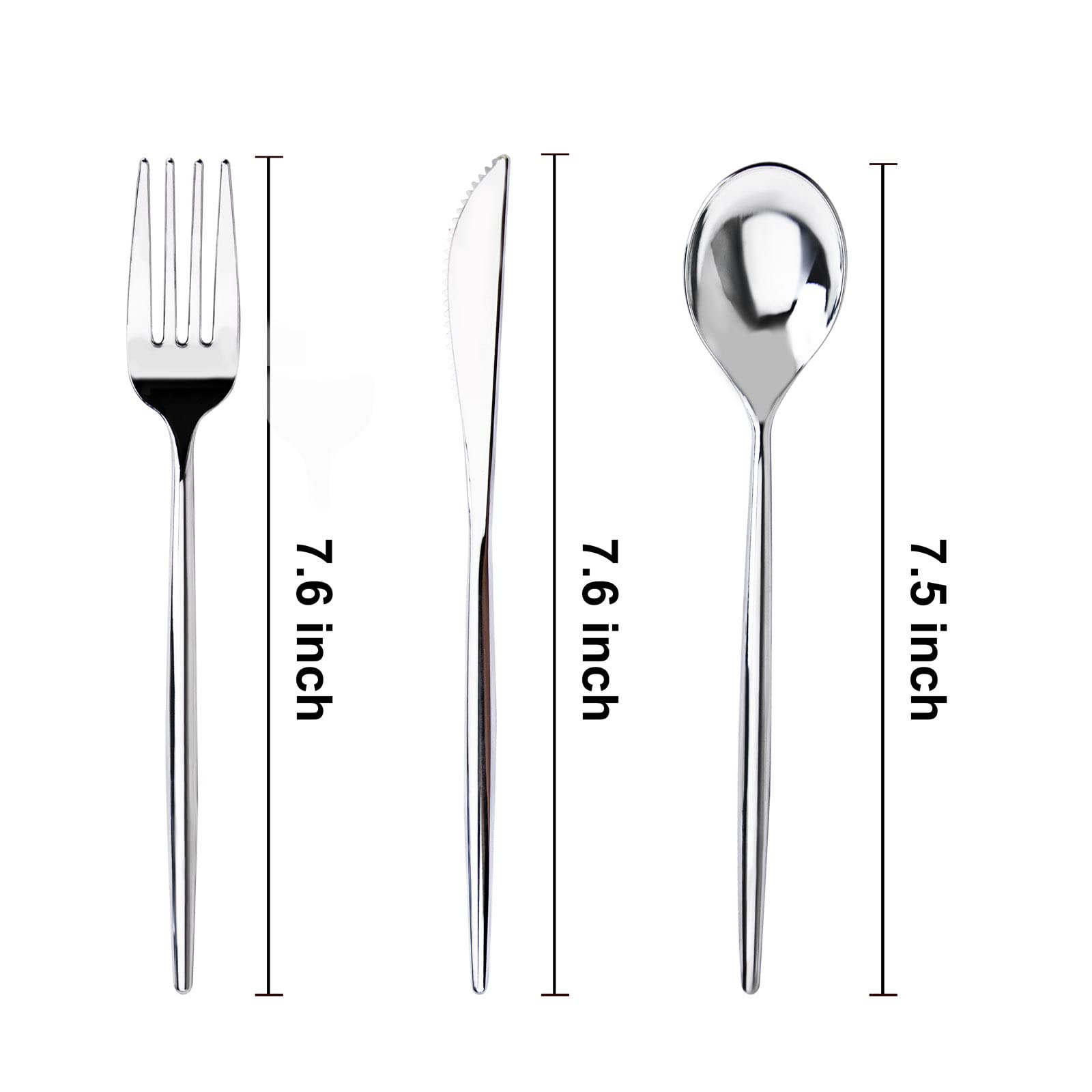 U-QE 180 tenedores desechables de plástico plateado, resistentes, perfectos para fiestas y bodas