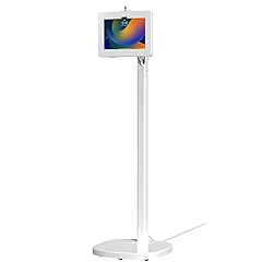 CTA Digital Healthcare Grade Floor Stand with Quick Release Enclosure & Ergonomic Hospitality Features – Tilting, Mobile, & Secure Tablet Enclosure (PAD-MSADFSL)
