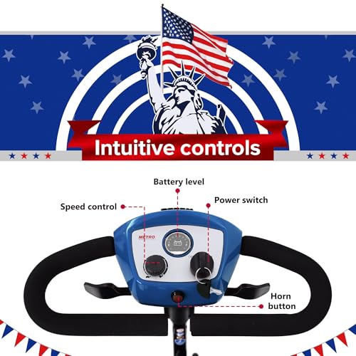 4 Wheel Mobility Scooters for Adults Seniors 400 Lbs Foldable?Lightweight All Terrain Compact Heavy Duty Mobile Motorized Electric Scooter for Travel - with Led Headlights and Basket (Blue)