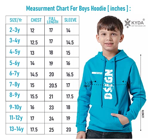 Image of KYDA KIDS Boy's Cotton Hooded Neck Hoodies - Sweatshirt with Hoodies Full Sleeves Boys Winter Wear, Long Sleeve Sweatshirts for Boys - Regular Fit Melange