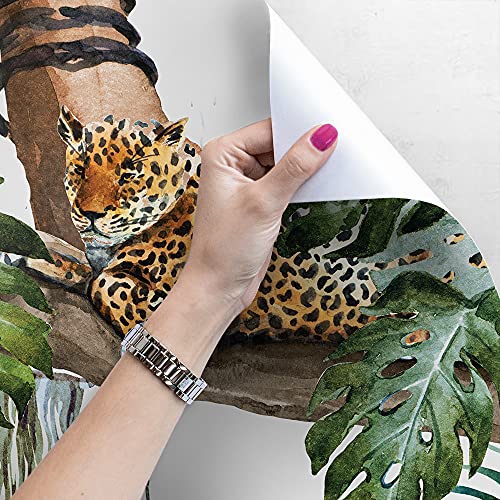 Fotomurale de guepardos florales para decoración de salones modernos 4