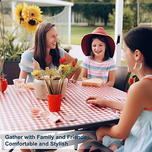 Vicllax Steel Slat Square 1.57" Garden, Backyard And Porch Umbrella Hole 37 Inch Patio Dining Outdoor Metal Table, Black #TOP7