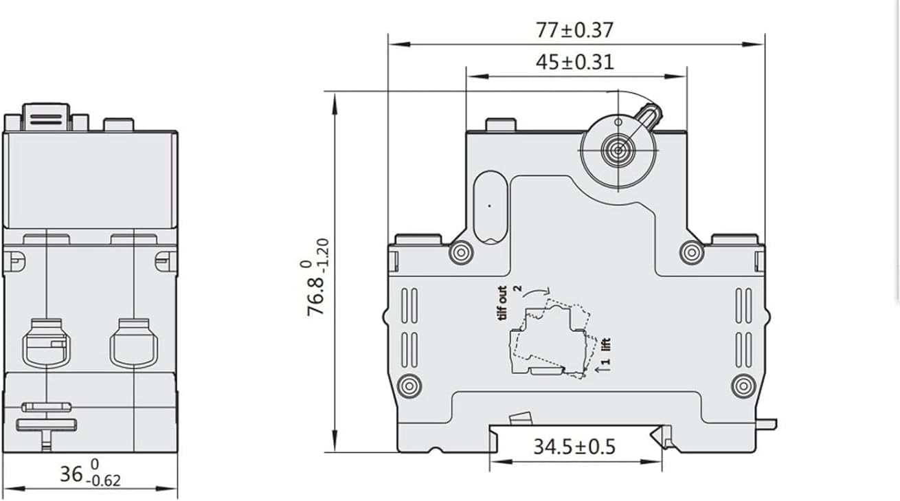 ALKOY Circuit breakerNXBLE-63Y 6A 10A 16A 32A 63A 10MA 0.01A RCBO 1P+N 230V Residual Current Circuit Breaker Over Current Leakage Protection 1Pcs (Size : 4P, Color : 16a) (Color : 40a, Size : 1P 1N)