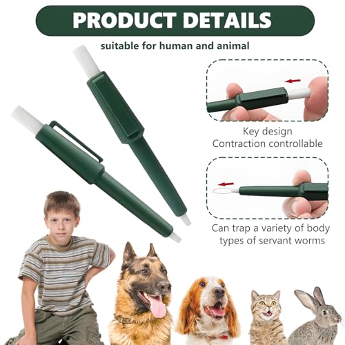 PUERFOCA 2 Stück Zeckenschlinge Set, Zeckenzange für Hunde Katze Idealer Tick Remover für Zecken Jeder Größ, Zeckenlasso für Entfernen Sie Nymphien und Ausgewachsene Zecken