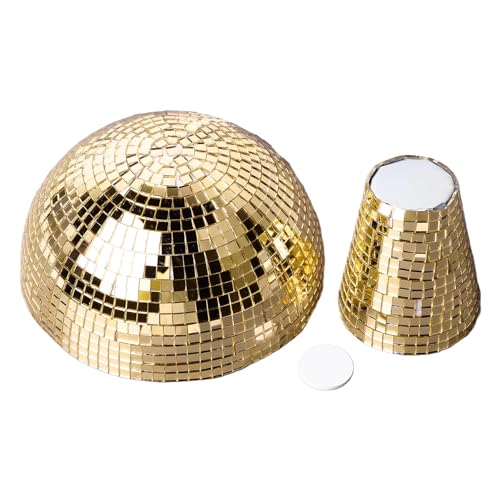 Mirror Glitter Mushroom, Dazzling Visual Effect Plastic Eye Catching Mushroom Disco Ball Reflective Mirrored Glass Tiles for Party (Gold #12)