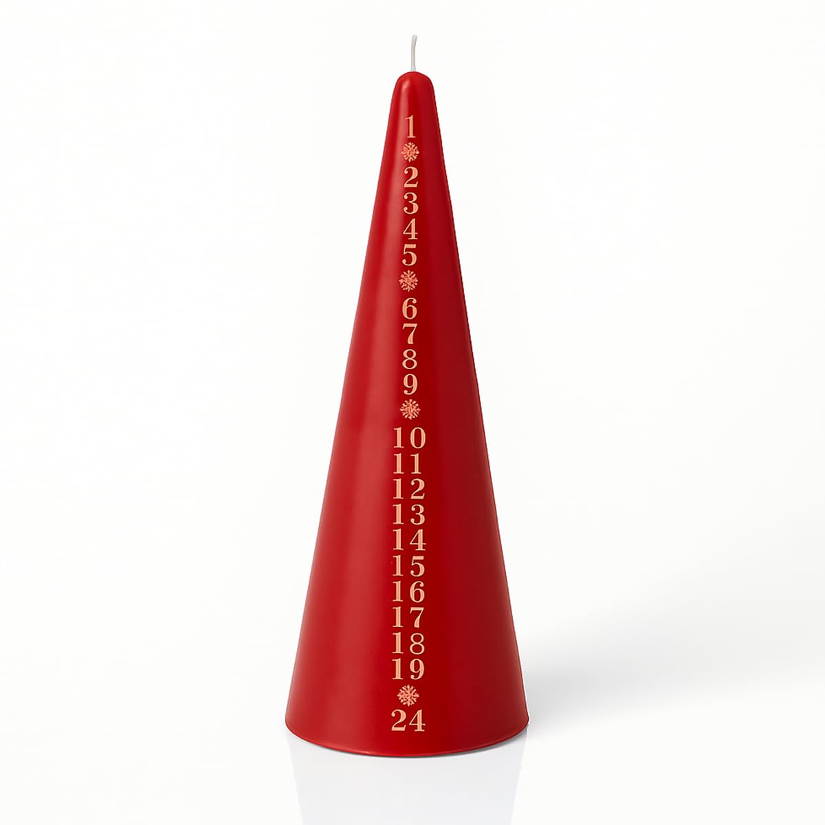 Zopper Red 20Cm Advent Candle - 24 Day Taper Christmas Countdown Numbe Candle For Holiday Decoration, Christmas Festive Home Décor & Seasonal Gift Idea