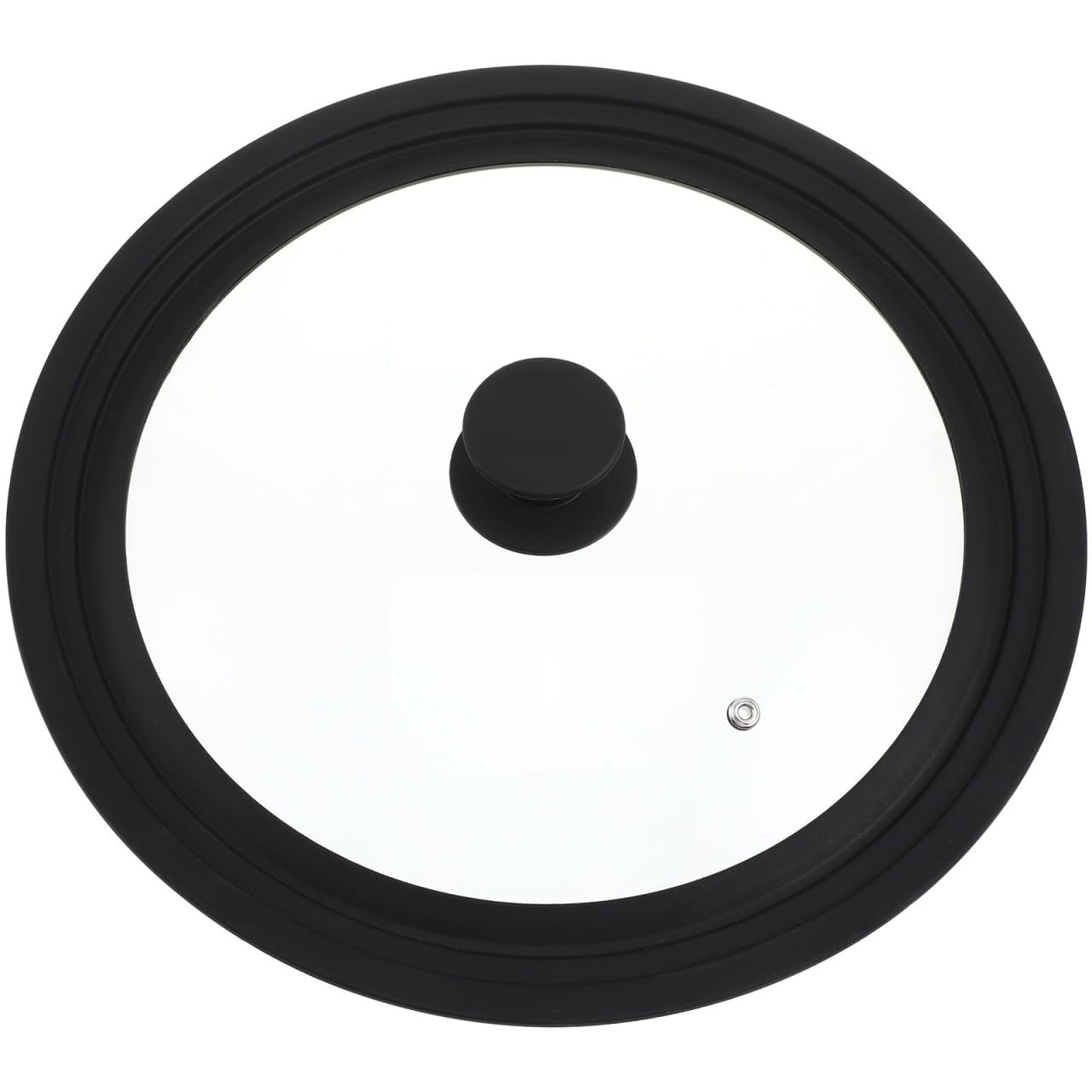 Zerodeko Universeller Topfdeckel Hitzebeständig und Pflegeleicht mit Silikonrand aus Gehärtetem Glas Rund Schwarz für Küche und Verschiedene Pfannen und Töpfe