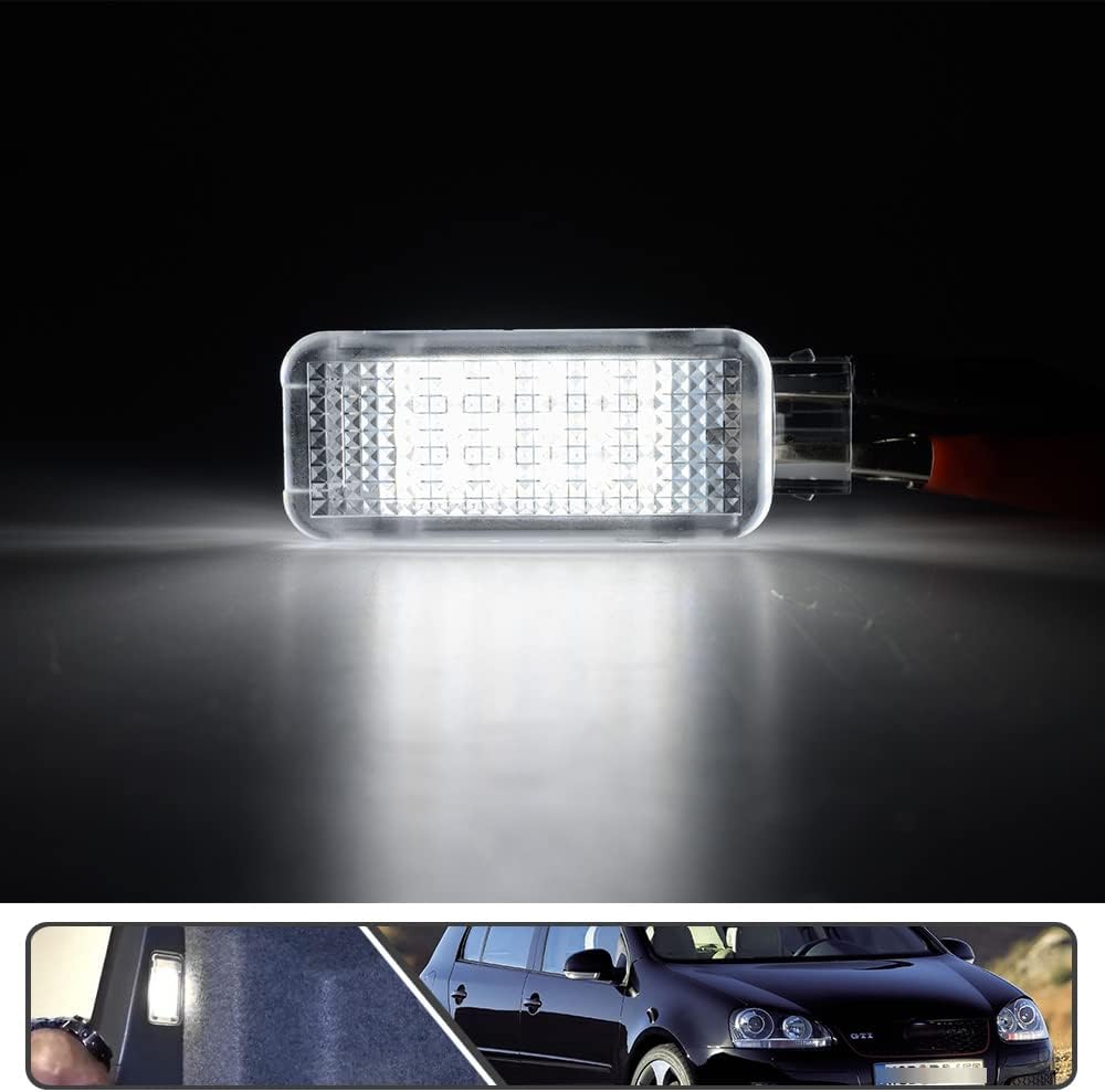 2Pcs Car Interior White LED Door Courtesy Light Fit for Volkswagen, Porsche for Audi A2 A3 A4 A5 A6 A7 S3 S4 S5 S6 Q5 Q7 TT Glove Box Footwell Light Luggage Trunk Lamp