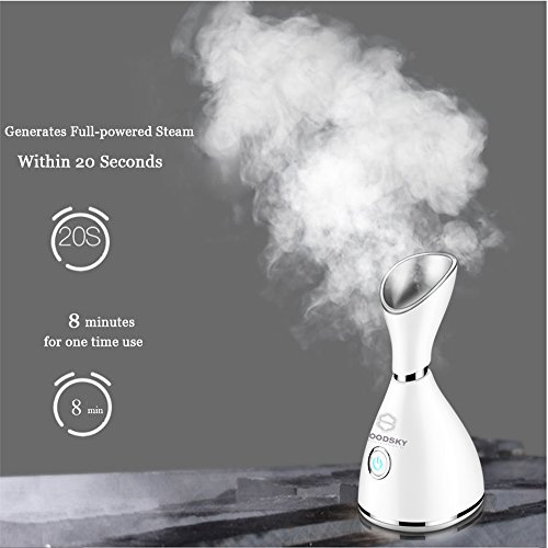 GOODSKY Nano Ionic Facial Steamer Hot Mist Moisturizing Spa Quality Good for Facial Care Unclog Pores Cleanse Skin Improve - Thumbnail 3