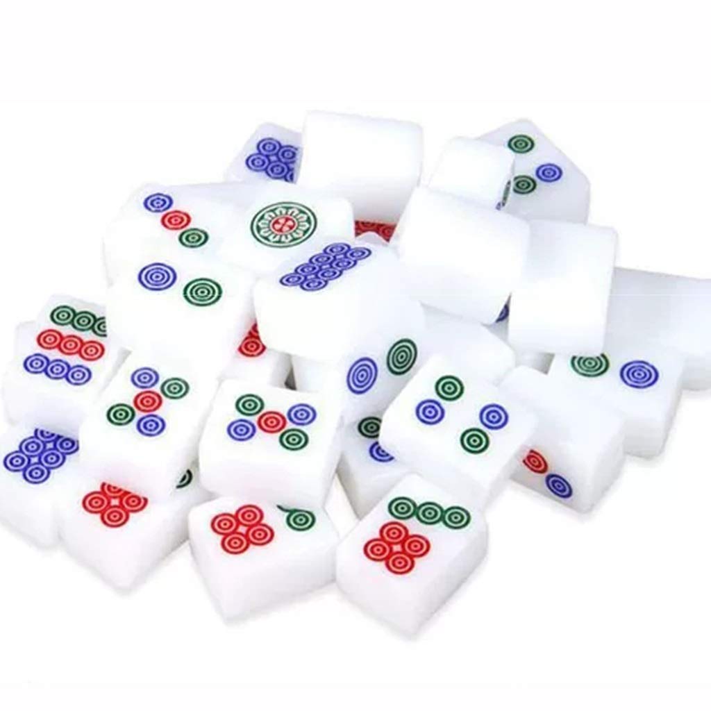 Magnetyczny chiński mahjong, gra planszowa, gry karciane, 144 chińskie tradycyjne gry mahjong do rąk, 40, biały Wiele wyborów na imprezę, rozrywka (kolor: B, rozmiar: # 40)