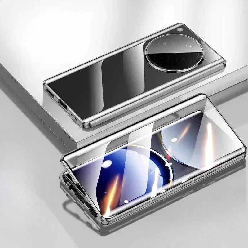 Coque Oppo Find X9 noire intégrale métal magnétique avec verre de protection
