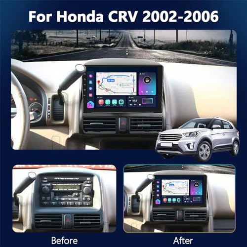 Autoestéreo Android 13 doble DIN para Honda CRV 2002-2006 con Bluetooth 6