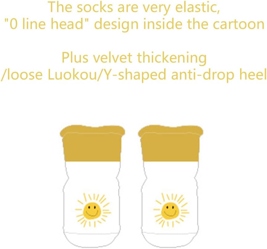 3 Pairs Comfortable Socks with Plus and Thicken Rainbow Geometric Cartoon for Sun for Toddler 0-5 Years