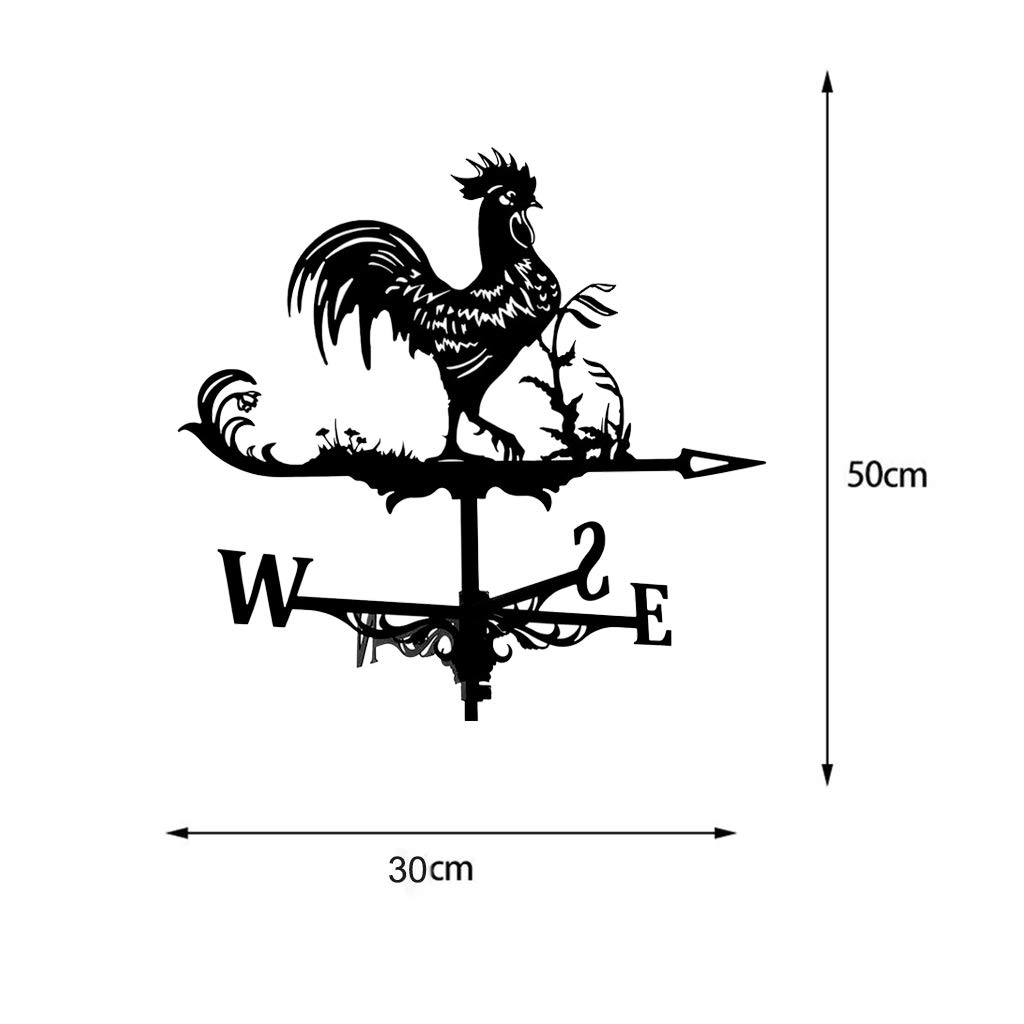 Outil de Mesure de la Cour D'Indicateur de Direction du Vent de Girouette en Acier Inoxydable de Ferme pour Le Support d'animal de Coq ExtéRieur