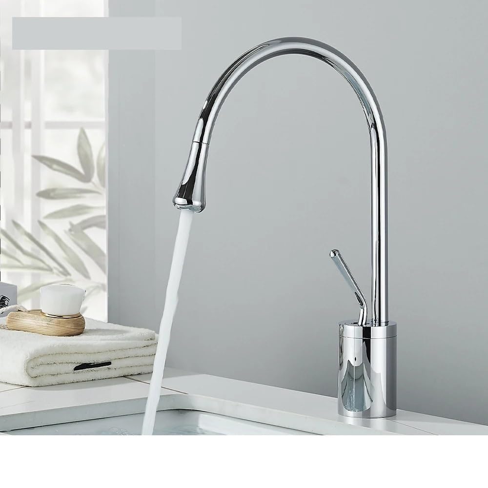 Mitigeur lavabo laiton doré sans trace eau chaude et froide